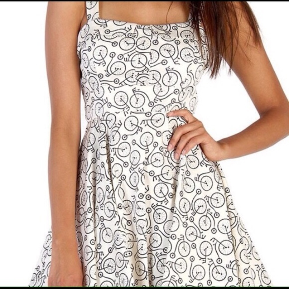 Sleeveless Junior Midi Dress Bicycle Print
